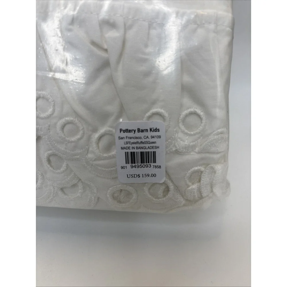 Pottery Barn Teen LoveShackFancy Eyelet Ruffle Sheet Set Full Queen Cotton NEW
